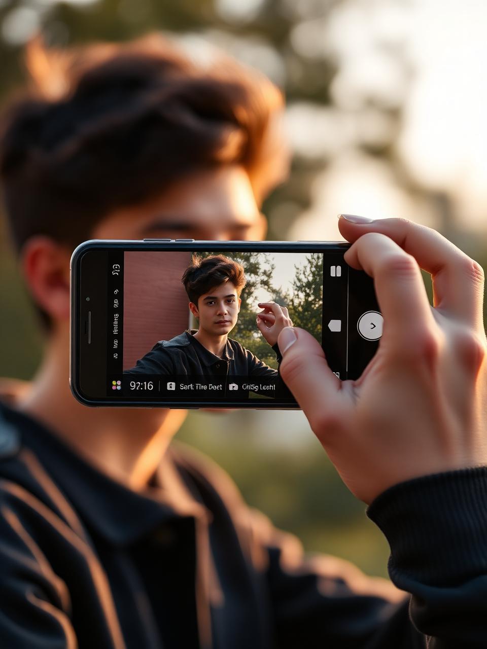 Creator filming a short-form video